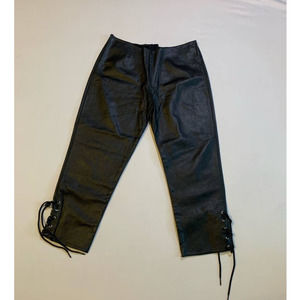 Allure Black Leather Cropped Pants M